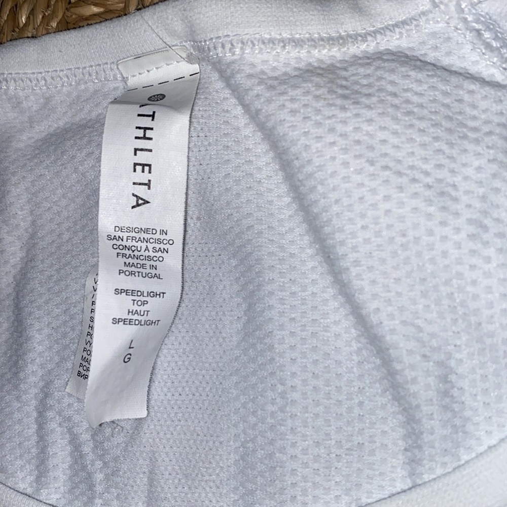 Athleta Speed Light Long Sleeve Shirred Side Top sz Large - Picture 4 of 8